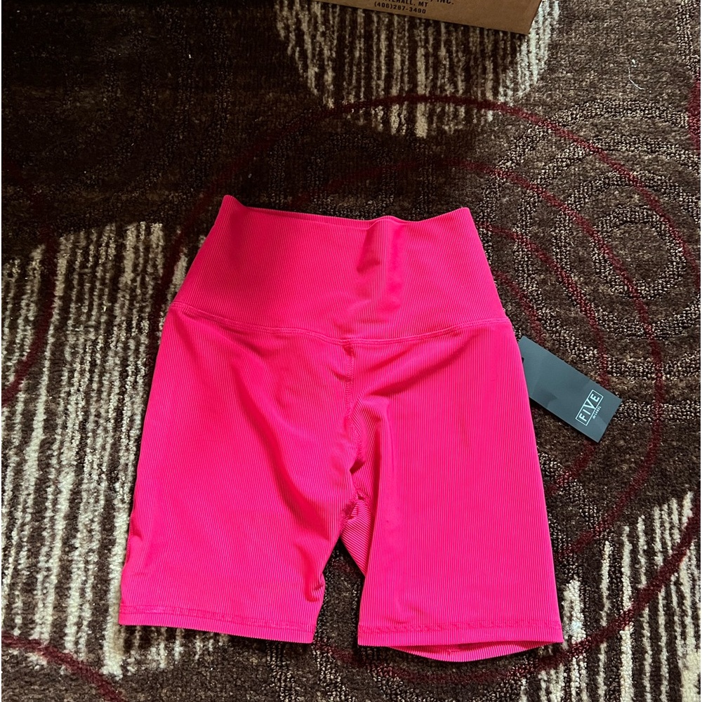 Five dancewear pink ribbed biker shorts new with tags